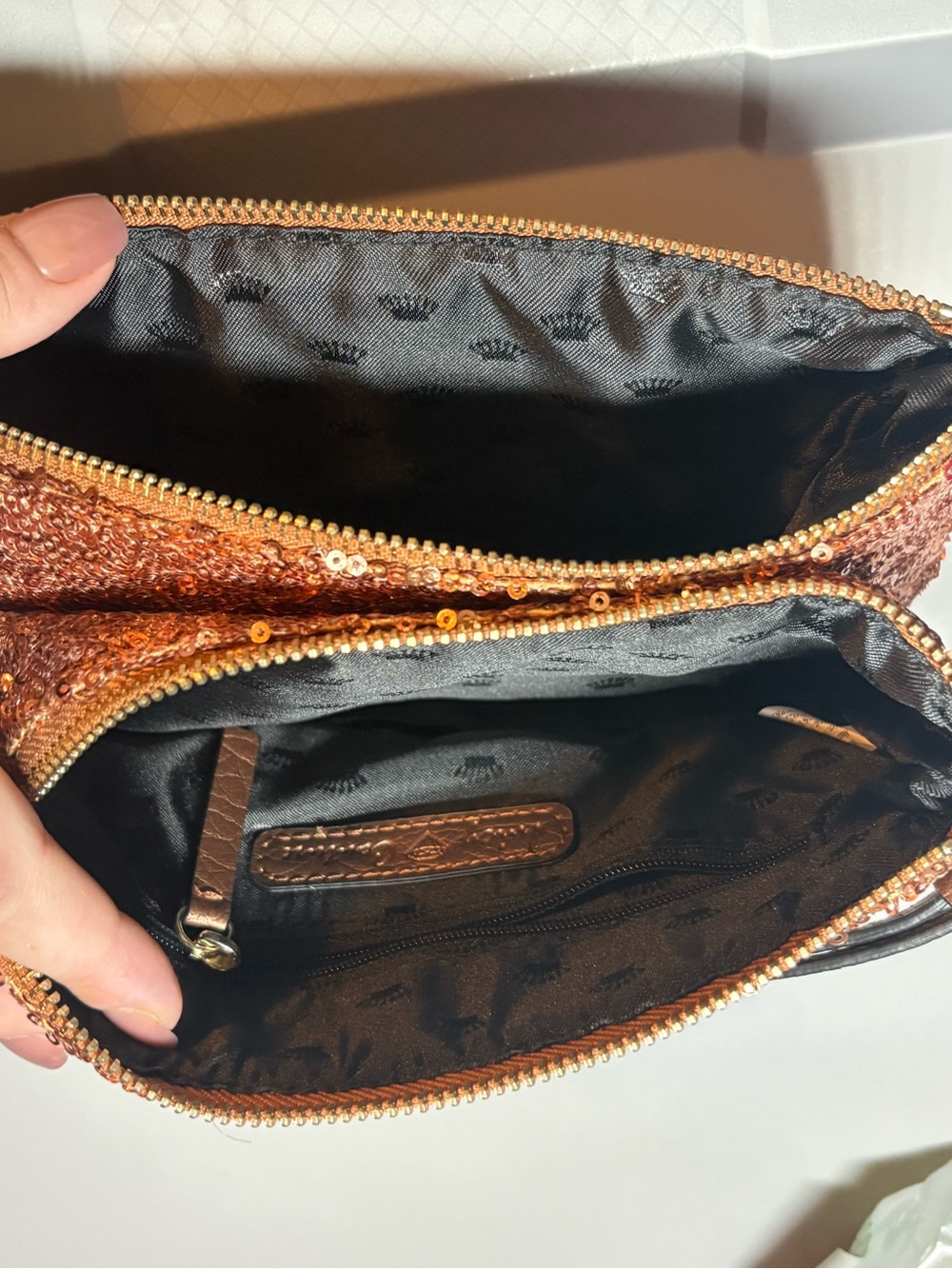 Juicy Couture Metallic Copper Sequin Wristlet - Picture 5 of 7